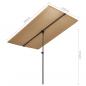 Preview: Sonnenschirm mit Aluminium-Mast 2x1,5 m Taupe 