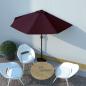 Preview: ARDEBO.de - Balkon-Sonnenschirm Alu-Mast Bordeauxrot 270x144x222cm Halbrund