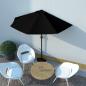 Preview: ARDEBO.de - Balkon-Sonnenschirm Alu-Mast Schwarz 270x144x222cm Halbrund