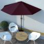 Preview: ARDEBO.de - Balkon-Sonnenschirm Alu-Mast Bordeauxrot 300x155x223cm Halbrund