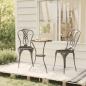 Preview: ARDEBO.de - 3-tlg. Bistro-Set Aluminiumguss Schwarz