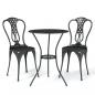 Preview: 3-tlg. Bistro-Set Aluminiumguss Schwarz