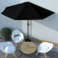 Preview: ARDEBO.de - Balkon-Sonnenschirm Alu-Mast Schwarz 300x155x223cm Halbrund