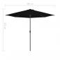 Preview: Balkon-Sonnenschirm Alu-Mast Schwarz 300x155x223cm Halbrund