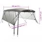 Preview: 3-Bow Bimini-Top mit Mesh-Seitenteilen 183x(170-182)x137 cm