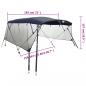 Preview: 3-Bow Bimini-Top mit Mesh-Seitenteilen 183x(154-167)x137 cm