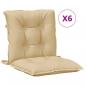 Preview: Niedriglehner-Auflagen 6 Stk. Melange Beige 100x50x7 cm Stoff