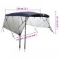 Preview: 3-Bow Bimini-Top mit Mesh-Seitenteilen 183x(137-152)x137 cm