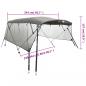 Preview: 4-Bow Bimini-Top mit Mesh-Seitenteilen 243x(230-244)x137 cm