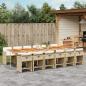 Preview: ARDEBO.de - 13-tlg. Garten-Essgruppe mit Kissen Beige Poly Rattan