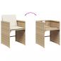 Preview: 13-tlg. Garten-Essgruppe mit Kissen Beige Poly Rattan