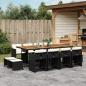 Preview: ARDEBO.de - 13-tlg. Garten-Essgruppe mit Kissen Schwarz Poly Rattan