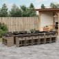 Preview: ARDEBO.de - 17-tlg. Garten-Essgruppe mit Kissen Grau Poly Rattan