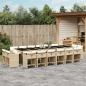 Preview: ARDEBO.de - 17-tlg. Garten-Essgruppe mit Kissen Beige Poly Rattan