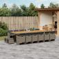 Preview: ARDEBO.de - 17-tlg. Garten-Essgruppe mit Kissen Grau Poly Rattan