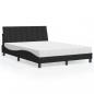 Preview: ARDEBO.de - Bett mit Matratze Schwarz 140x190 cm Samt