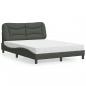 Preview: ARDEBO.de - Bett mit Matratze Dunkelgrau 120x200 cm Stoff