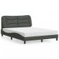 Preview: ARDEBO.de - Bett mit Matratze Dunkelgrau 140x190 cm Stoff