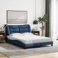 Preview: Bett mit Matratze Blau 140x200 cm Stoff