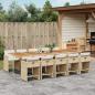 Preview: ARDEBO.de - 11-tlg. Garten-Essgruppe mit Kissen Beige Poly Rattan