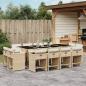 Preview: ARDEBO.de - 13-tlg. Garten-Essgruppe mit Kissen Beige Poly Rattan