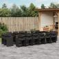 Preview: ARDEBO.de - 17-tlg. Garten-Essgruppe mit Kissen Schwarz Poly Rattan