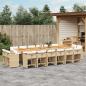 Preview: ARDEBO.de - 17-tlg. Garten-Essgruppe mit Kissen Beige Poly Rattan