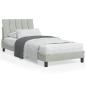 Preview: ARDEBO.de - Bett mit Matratze Hellgrau 90x200 cm Samt