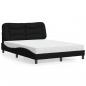 Preview: ARDEBO.de - Bett mit Matratze Schwarz 120x200 cm Stoff