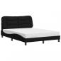 Preview: Bett mit Matratze Schwarz 140x190 cm Stoff