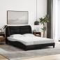 Preview: Bett mit Matratze Schwarz 140x190 cm Stoff