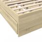 Preview: Bettgestell mit Schubladen Sonoma-Eiche 75x190 cm Holzwerkstoff