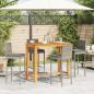 Preview: 5-tlg. Gartenbar-Set Grau Massivholz Akazie und Poly Rattan