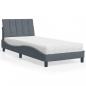 Preview: ARDEBO.de - Bett mit Matratze Dunkelgrau 90x190 cm Samt