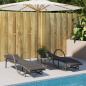 Preview: Sonnenliege mit Auflage Grau 60x199x42 cm Poly Rattan