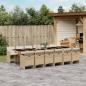 Preview: ARDEBO.de - 13-tlg. Garten-Essgruppe mit Kissen Beige Poly Rattan