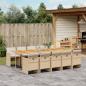 Preview: ARDEBO.de - 11-tlg. Garten-Essgruppe mit Kissen Beige Poly Rattan