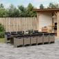 Preview: ARDEBO.de - 13-tlg. Garten-Essgruppe mit Kissen Grau Poly Rattan