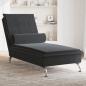 Preview: ARDEBO.de - Massage-Chaiselongue mit Nackenrolle Schwarz Samt