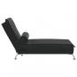 Preview: Massage-Chaiselongue mit Nackenrolle Schwarz Samt