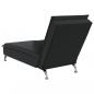 Preview: Massage-Chaiselongue mit Nackenrolle Schwarz Samt