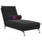 Preview: Massage-Chaiselongue mit Nackenrolle Schwarz Samt