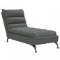 Preview: Chaiselongue mit Kissen Dunkelgrau Stoff