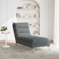 Preview: Chaiselongue mit Kissen Dunkelgrau Stoff