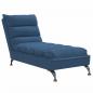 Preview: Chaiselongue mit Kissen Blau Stoff