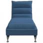 Preview: Chaiselongue mit Kissen Blau Stoff