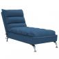 Preview: Massage-Chaiselongue mit Kissen Blau Stoff