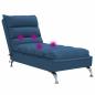 Preview: Massage-Chaiselongue mit Kissen Blau Stoff