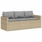 Preview: 2-tlg. Garten-Essgruppe mit Kissen Beige Poly Rattan