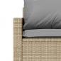 Preview: 2-tlg. Garten-Essgruppe mit Kissen Beige Poly Rattan